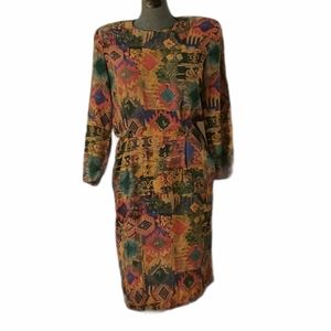 Vintage 80's 90's Graphic Print Dress